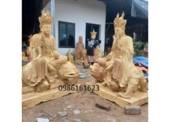 Tượng văn thù phổ hiền gỗ