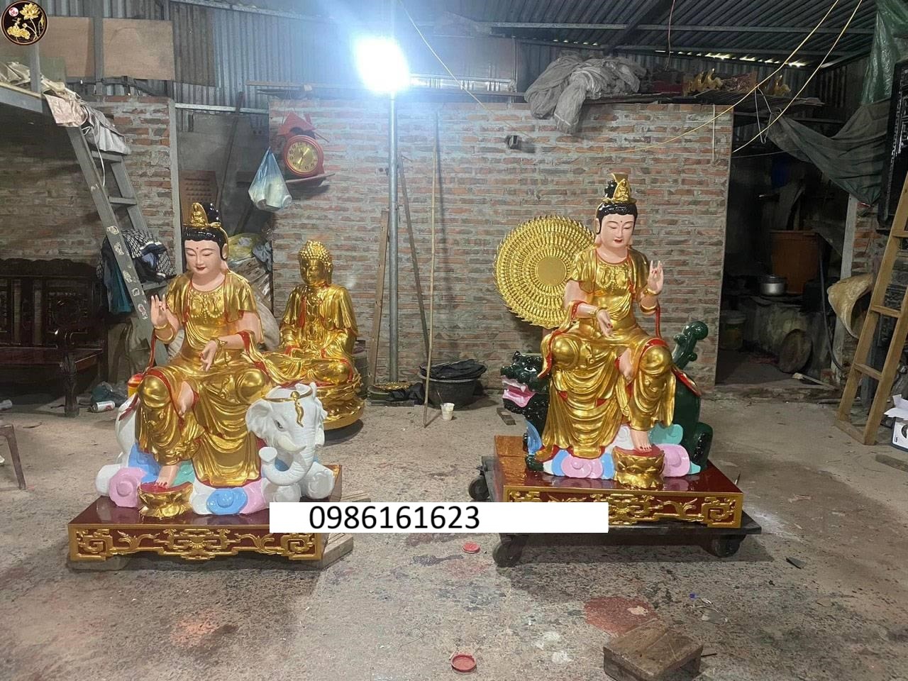 Xưởng Tạc Tượng Văn Thù Phổ Hiền Bằng Gỗ Theo Mẫu 10 Tượng Văn Thù Sư Lợi và Phổ Hiền Bồ Tát bằng gỗ
