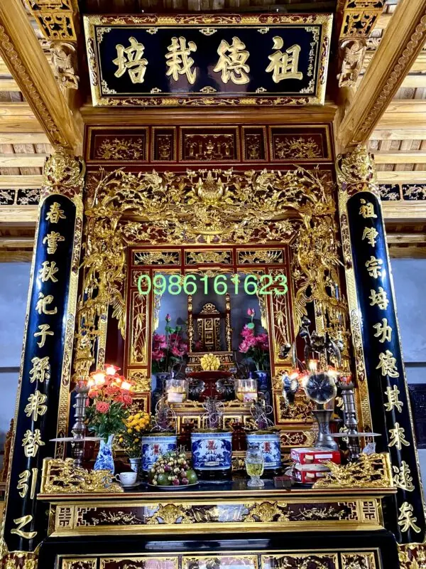 Xưởng làm đồ thờ Sơn Đồng - Đồ Thờ Trần Hùng Sơn Đồng 24 Mẫu gian thờ đẹp