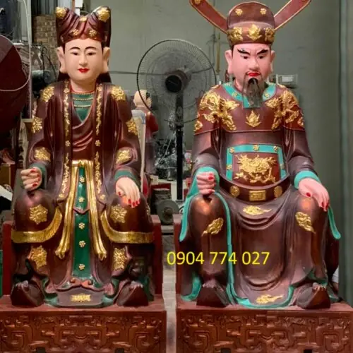 Tượng Quan Trần Triều 12 tượng Đức Thánh Trần gỗ mít giả cổ