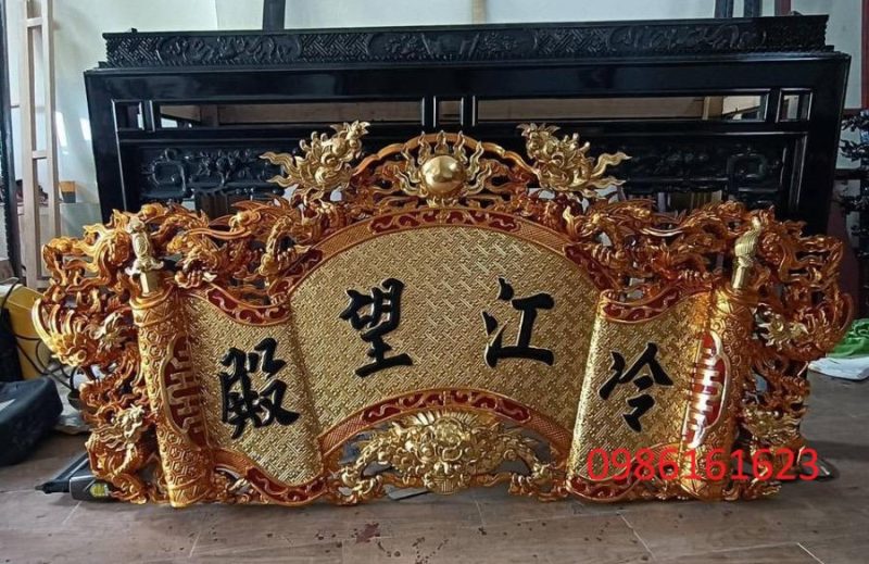 Cuốn thư câu đối bằng gỗ dổi – Lựa chọn tối ưu cho không gian thờ cúng chuẩn mực và bền đẹp 14 cuốn thư câu đối bằng gỗ mít