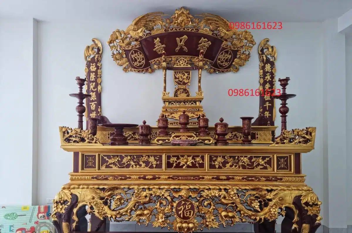Câu đối cuốn thư – Bộ linh vật thờ cúng mang đậm hồn Việt trên bàn thờ gia tiên 2 cuốn thư câu đối bàn thờ gia tiên