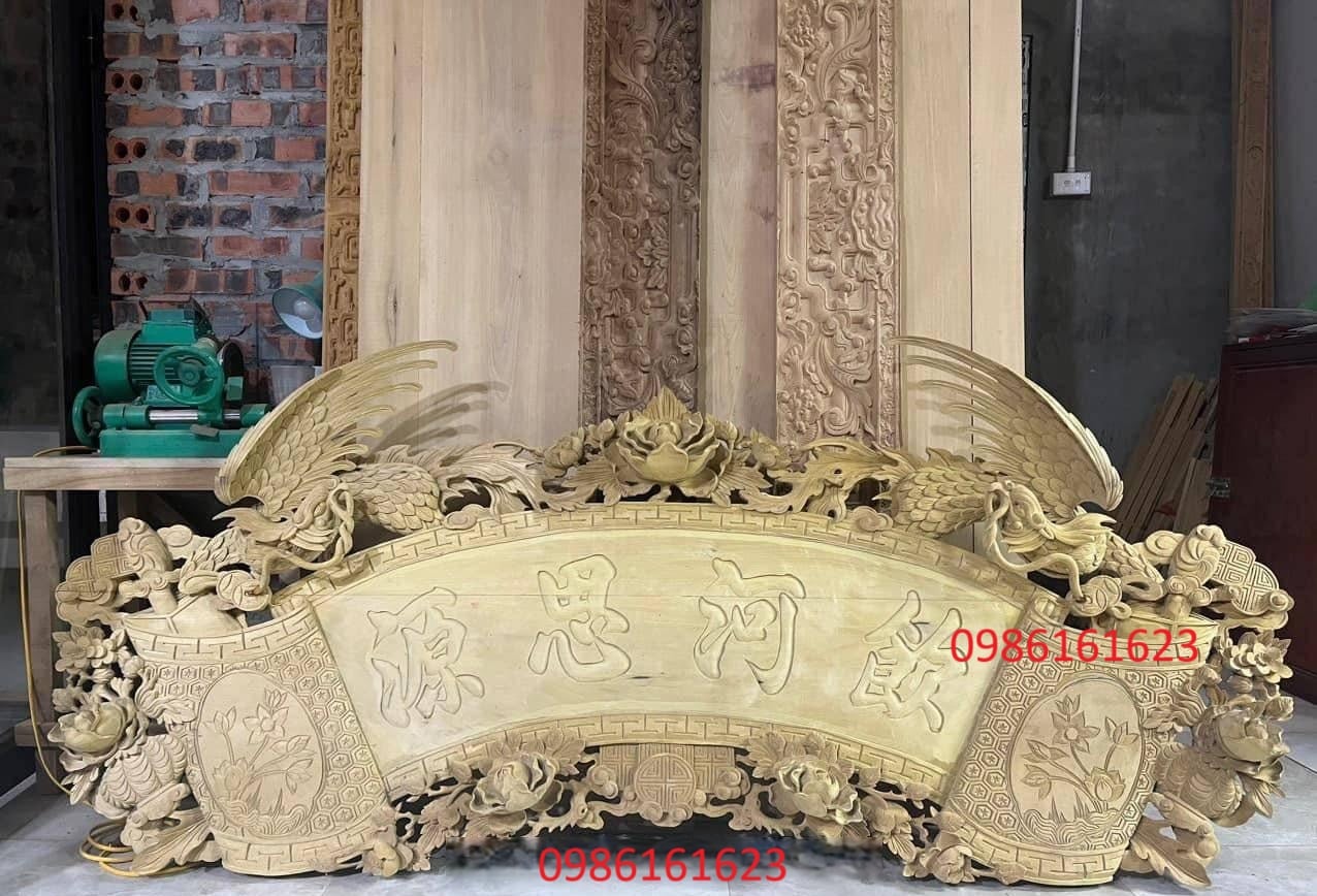 cuốn thư câu đối gỗ