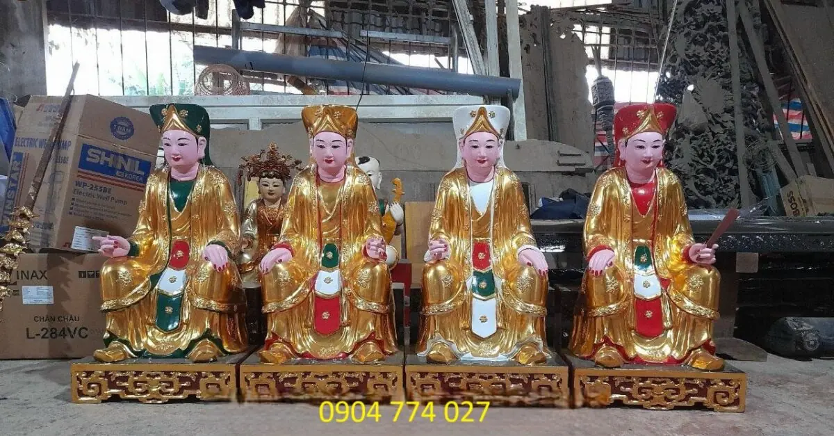 Tượng Chầu Đệ Nhị Thượng Ngàn bằng gỗ mít – Sơn son thếp vàng chuẩn nghi lễ
