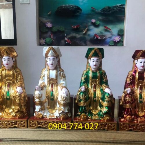 Tượng Chầu Đệ Nhị Thượng Ngàn bằng gỗ mít – Sơn son thếp vàng chuẩn nghi lễ