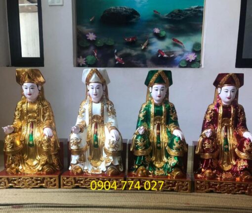 Tượng Chầu Đệ Nhị Thượng Ngàn bằng gỗ mít – Sơn son thếp vàng chuẩn nghi lễ