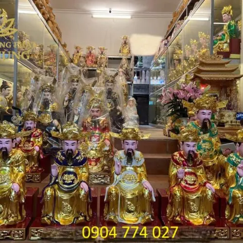 tượng ngũ vị tôn quan sơn son thép vàng
