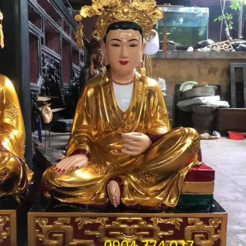 Tượng Tam Tòa Thánh Mẫu 14 Tượng tam tóa thánh mẫu gỗ mít sơn son thếp vàng