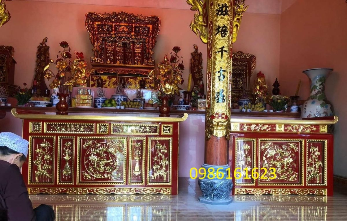 Bàn chấp tải trong chùa – Tôn nghiêm và đúng chuẩn pháp khí Phật giáo 4 bàn chấp tải