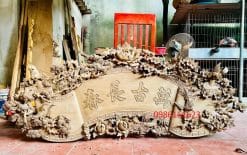 cuốn thư câu đối bằng gỗ mít