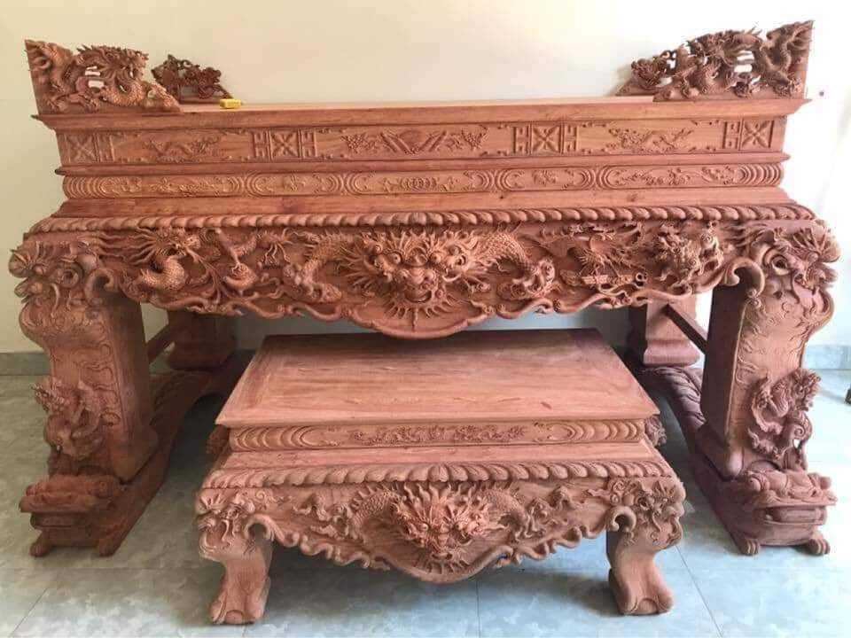 Sập Thờ Tứ Linh – Biểu Tượng Quyền Uy và Bảo Hộ Tâm Linh 4 Sập thờ tứ linh chân 24cm