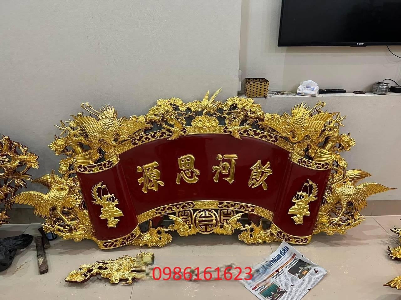 Cuốn thư câu đối Gỗ dổi