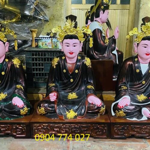 Tượng tam tóa thánh mẫu gỗ mít đẹp