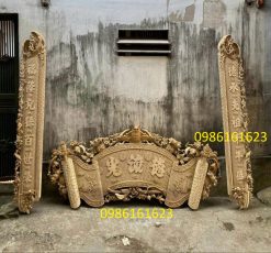 Cuốn thư câu đối bằng gỗ