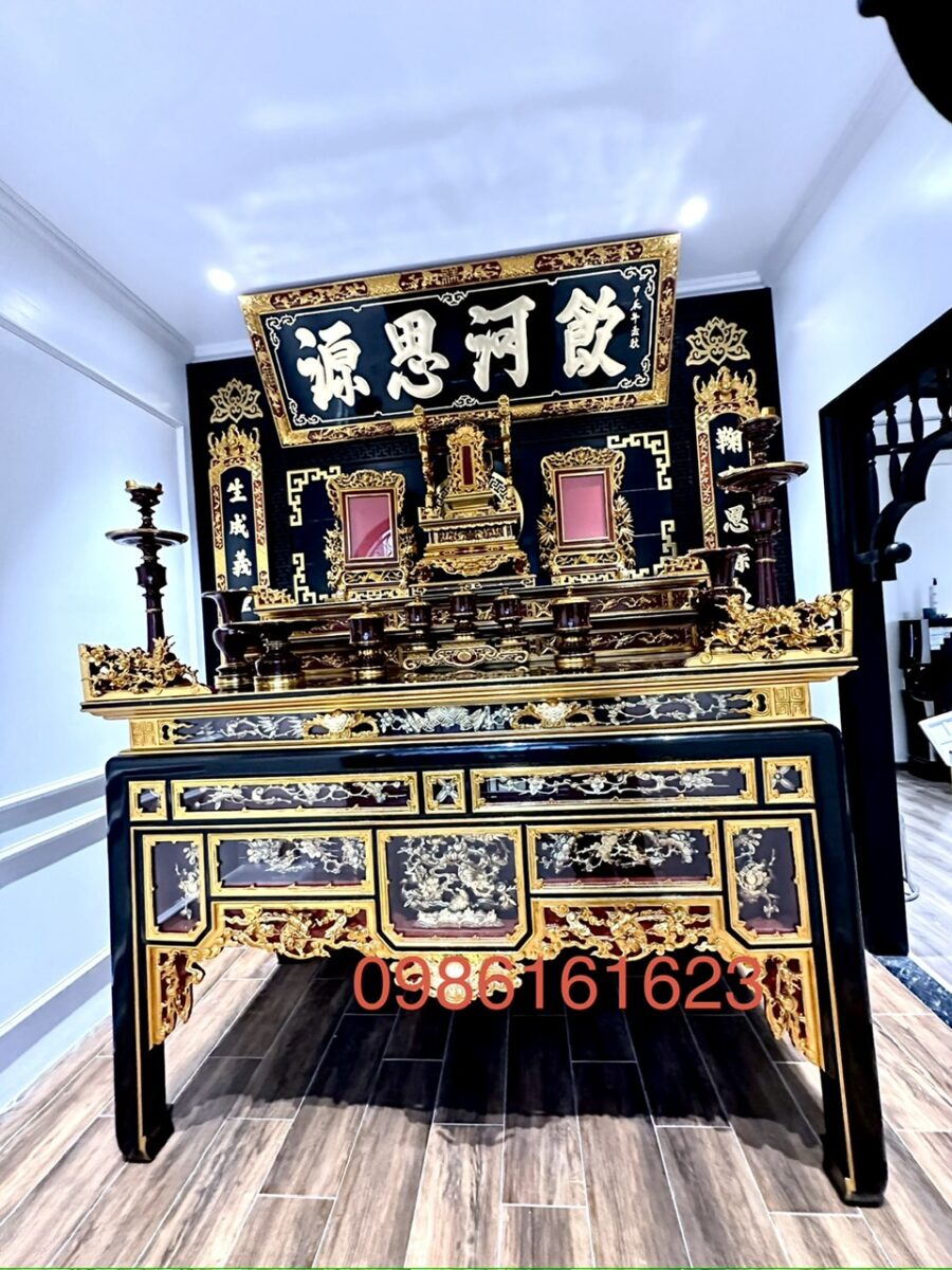 Bàn thờ gia tiên đẹp ô sa