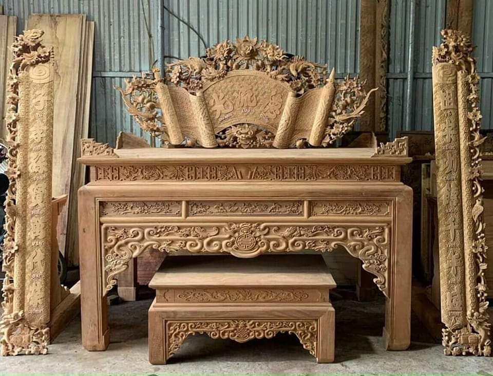 Vì Sao Người Am Hiểu Thờ Cúng Luôn Tìm Đến Đồ Thờ Sơn Đồng Trước Tiên? 1 Cuốn thư câu đối gỗ gụ