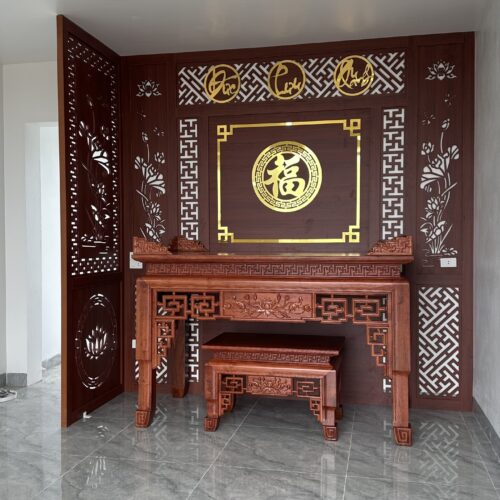 Mẫu Bàn Thờ Gỗ Hương Đẹp – Mẫu Thật Tại Xưởng Sơn Đồng 17 Bàn thờ gỗ hương cho nhà chung cư, nhà hiện đại