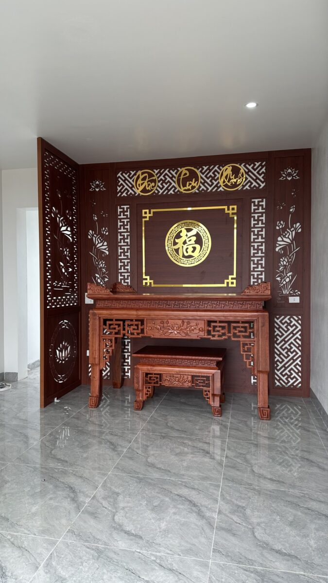 Bàn thờ gỗ hương cho nhà chung cư, nhà hiện đại