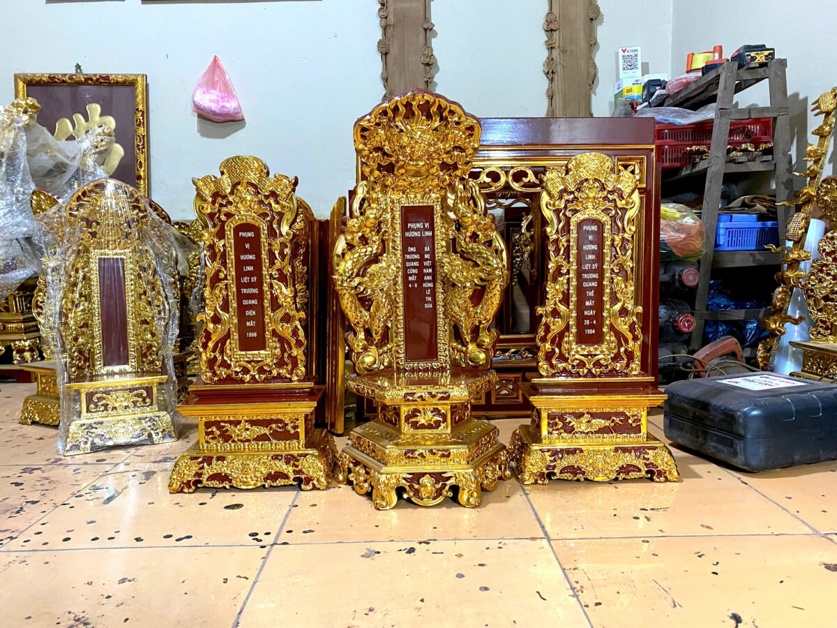 Bài vị thờ gỗ mít bài vị sơn son thếp vàng