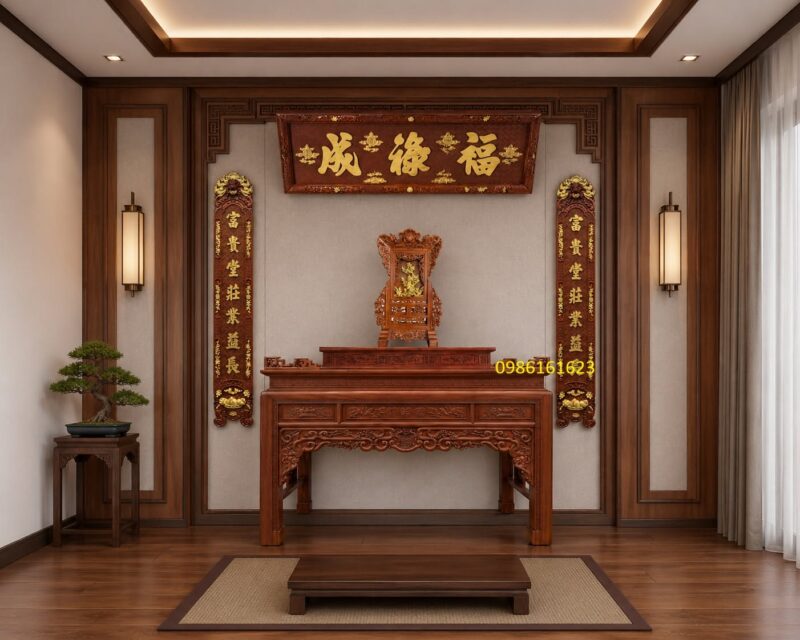 Thiết kế 3D phòng thờ