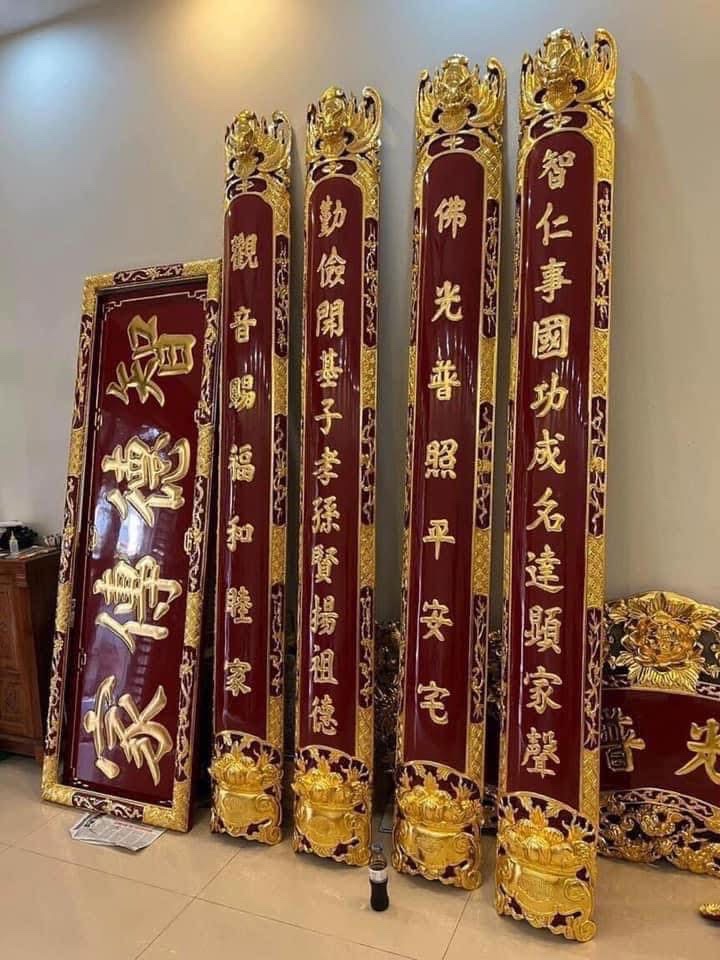 Hoành Phi Câu Đối Nên Làm Bằng Gỗ Gì? So Sánh 4 Loại Gỗ 4 Hoành phi câu đối thờ thần linh gỗ mít