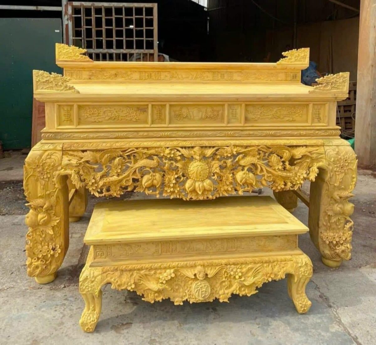 Sập thờ gỗ mít 3 tầng
