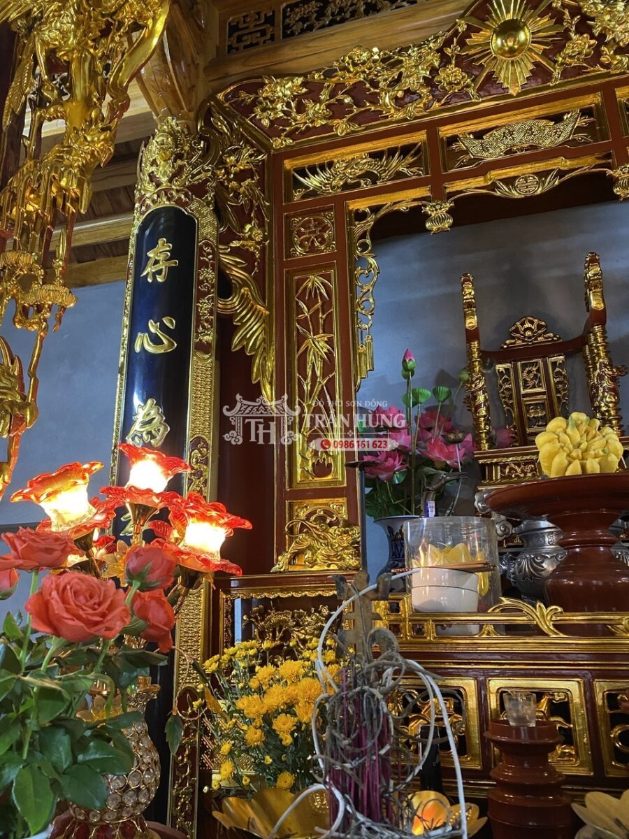 Công Trình Gian Thờ Nhà Thờ 3 Gian Gỗ Lối Cổ 6 Gian thờ được thiết kế đồng bộ theo kiến trúc nhà 3 gian gỗ lối cổ.