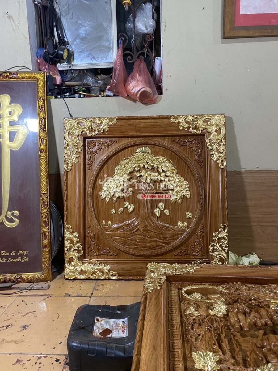 Bức Tranh bồ đề bằng gỗ