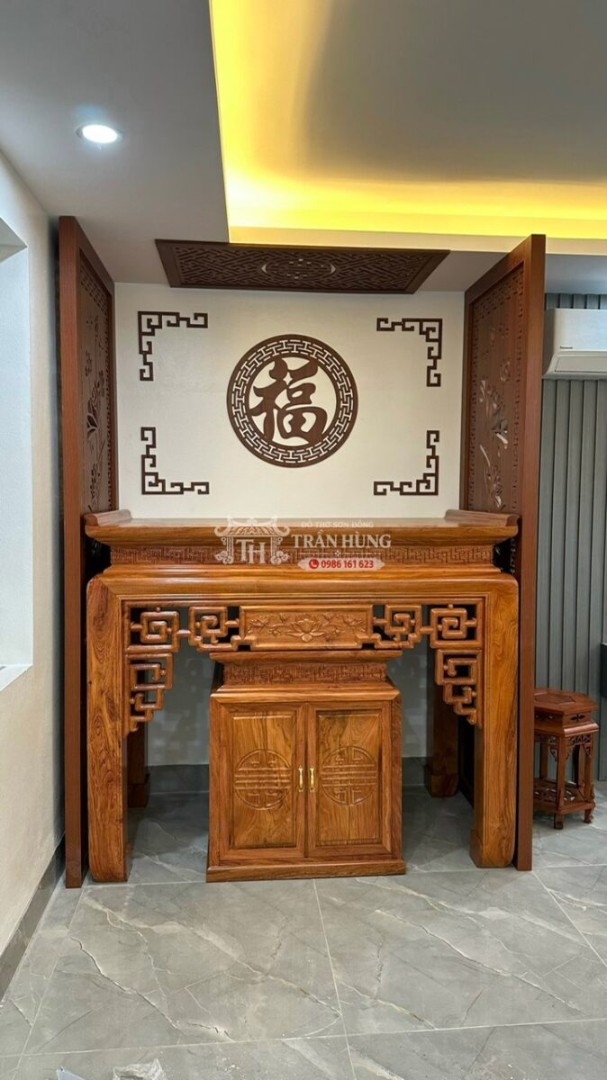 Mẫu bàn thờ rộng 87 đến 127cm cho nhà chung cư và nhà phố