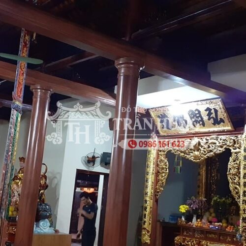 Trước khi lắp đặt hoành phi câu đối và vửa võng