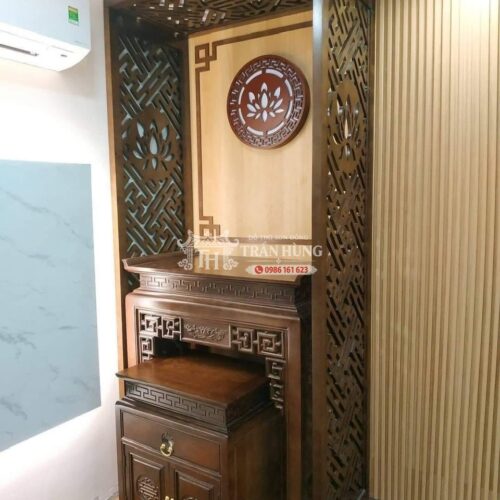 Bàn Thờ Nhỏ Cho Nhà Chung Cư, Nhà Phố – Mẫu 87, 97, 107, 127cm 19 Bàn thờ nhỏ kết hợp tủ gầm kéo ra khi làm lễ