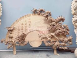 Bức Quạt gỗ chữ tâm