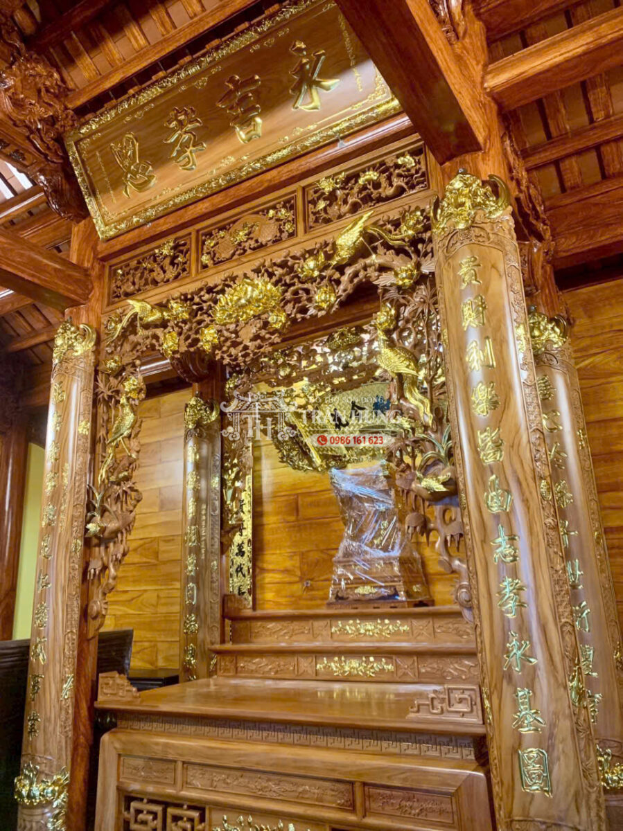 Cửa võng Mai Điểu bằng gỗ gõ