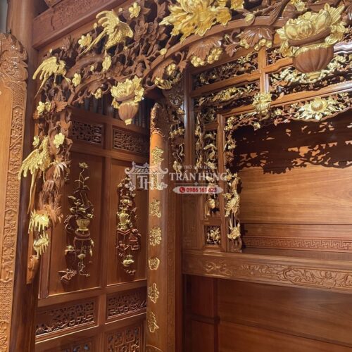 Dát vàng ta trên bộ đồ thờ cửa võng, thiều châu