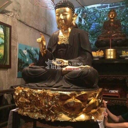 Xưởng Tạc Tượng Phật Bằng Gỗ Sơn Đồng – Nhận Làm Theo Mẫu 6 Dát vàng tượng phật