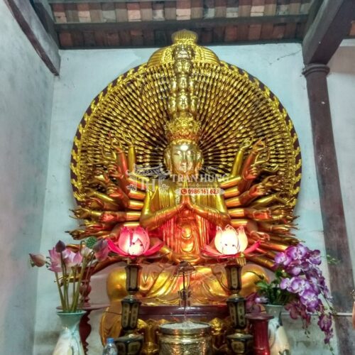 Xưởng Tạc Tượng Phật Bằng Gỗ Sơn Đồng – Nhận Làm Theo Mẫu 3 Hoan hỷ Rước tượng phật nghìn mắt nghìn tay tọa vị