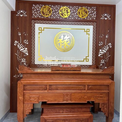 Mẫu Bàn Thờ Gia Tiên Đẹp – Các Kiểu Bàn Thờ Gỗ Phổ Biến 7 mẫu bàn thờ gỗ hương đẹp, Án gian triện