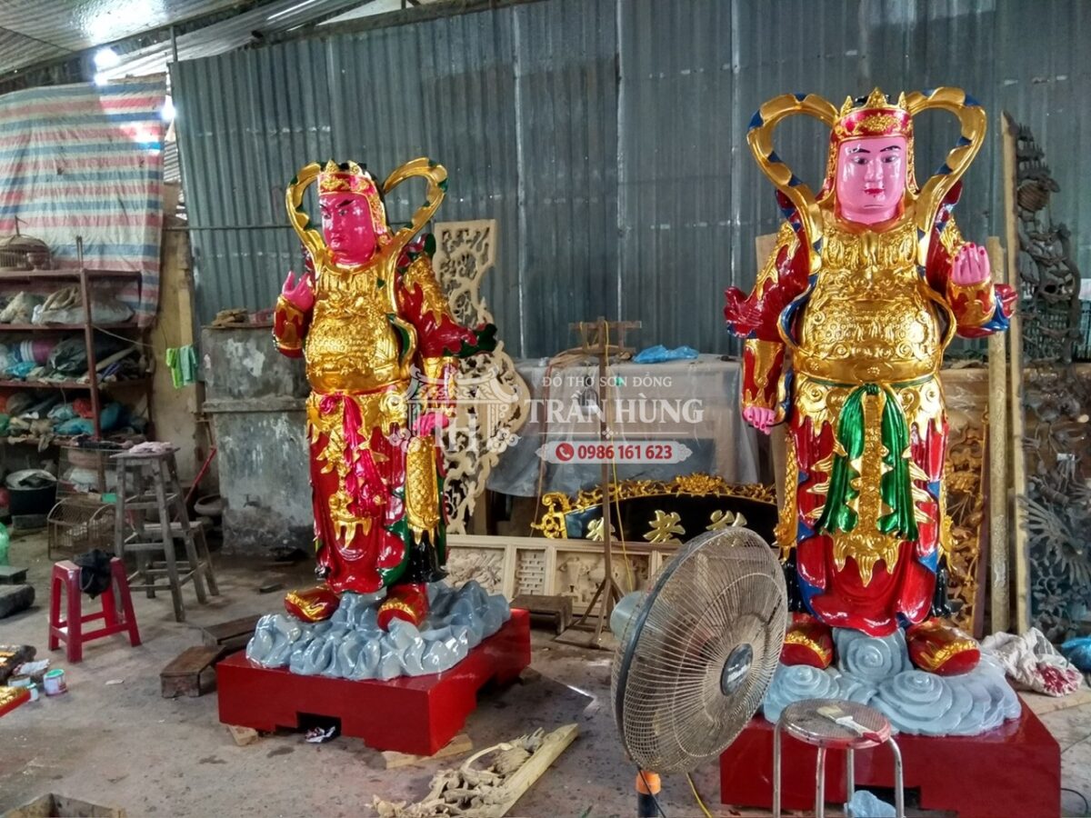 Xưởng Tạc Tượng Phật Bằng Gỗ Sơn Đồng – Nhận Làm Theo Mẫu 15 Quy trình chế tác tại xưởng đôi Hộ Pháp bằng gỗ